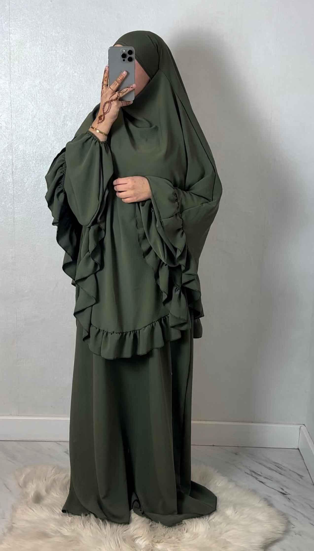 Khimar abaya set - Army