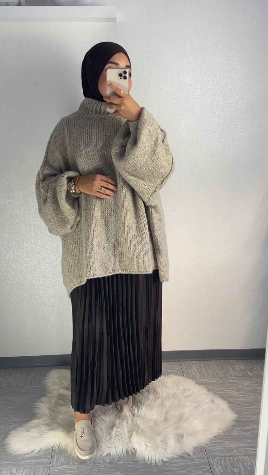 Strickpullover in beige