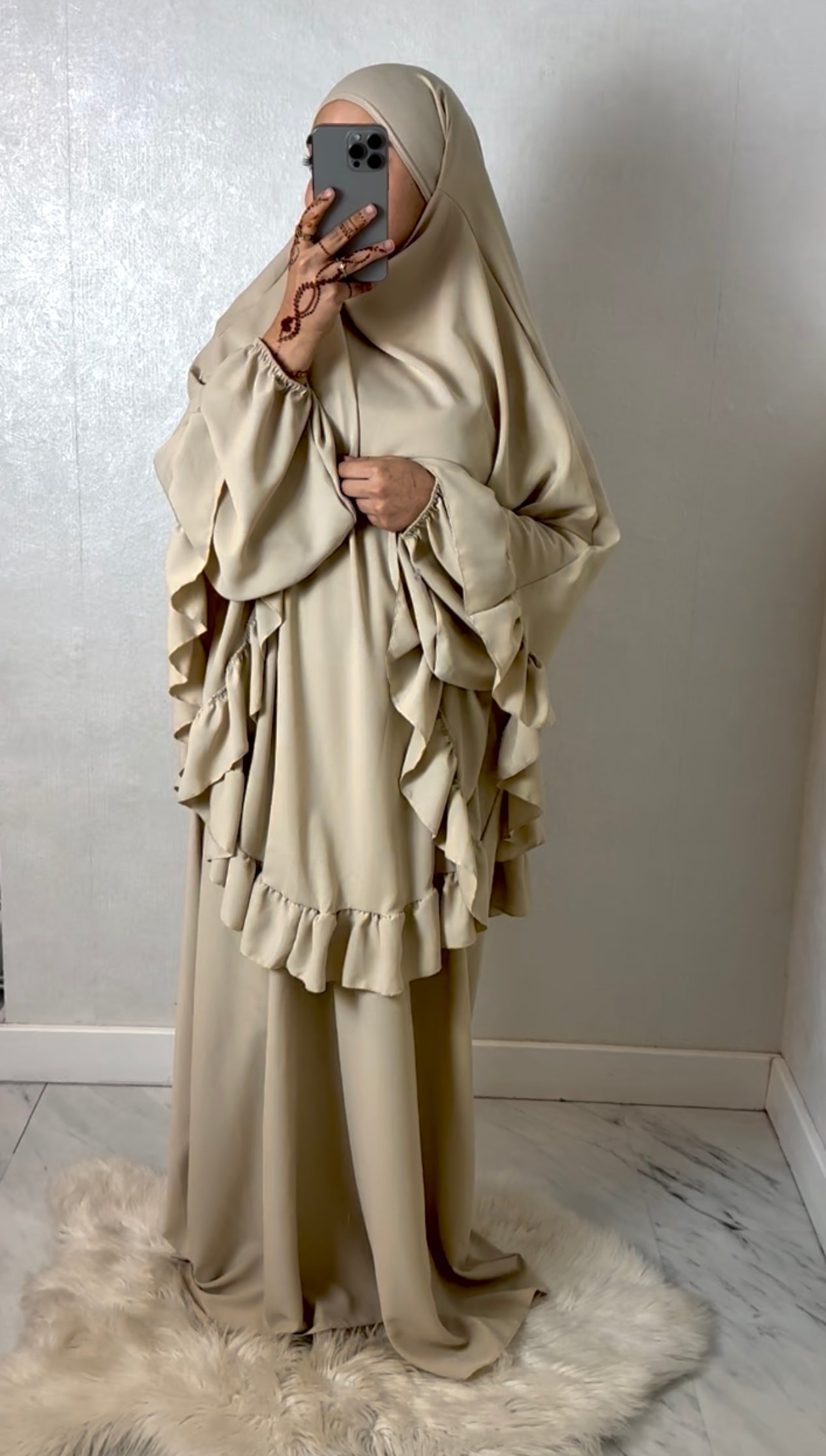 Khimar Abaya set - beige