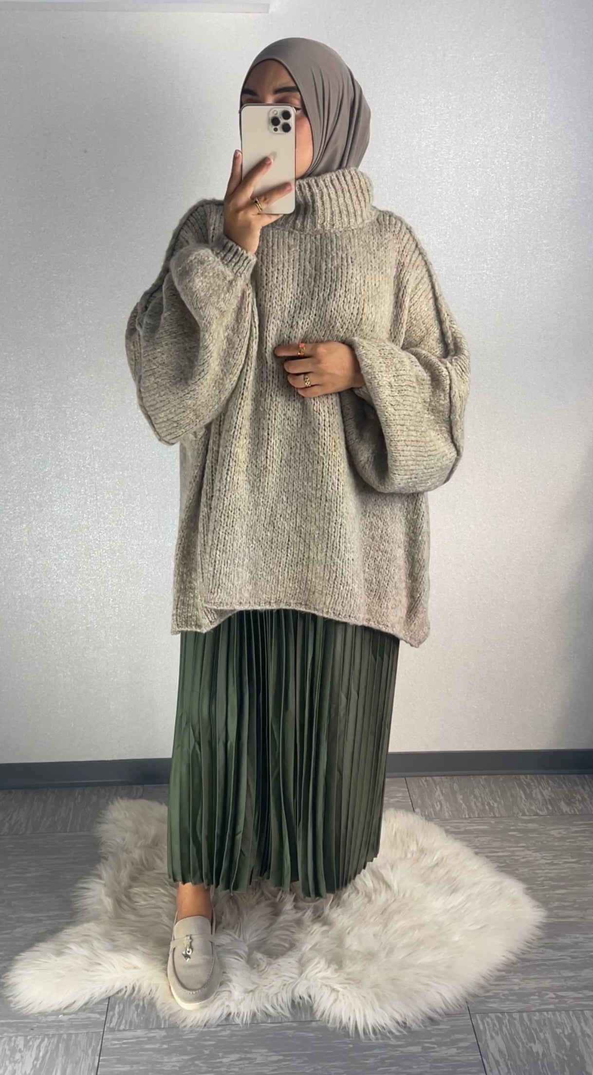 Strickpullover in beige