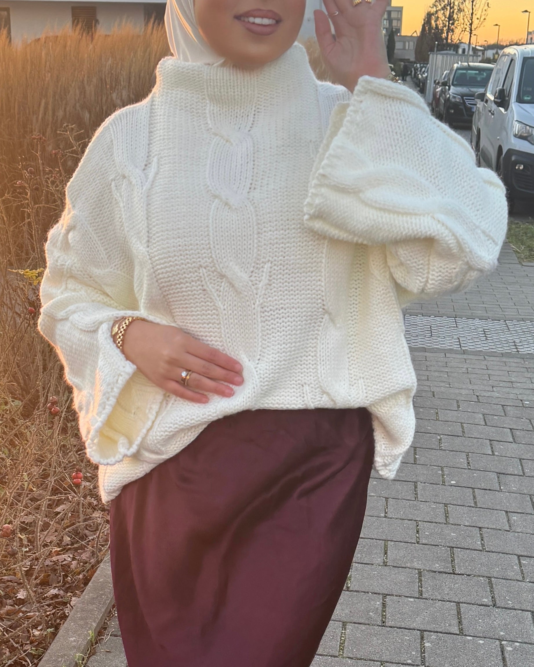 Pullover mit Schlitz in creamwhite