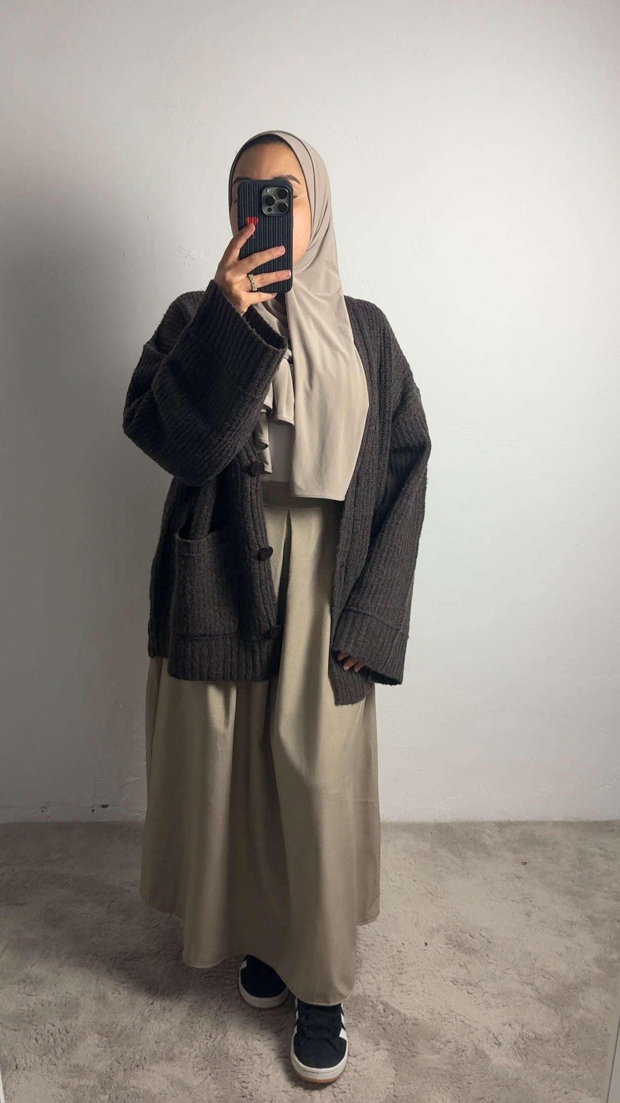 Oversize Cardigan in darkbrown