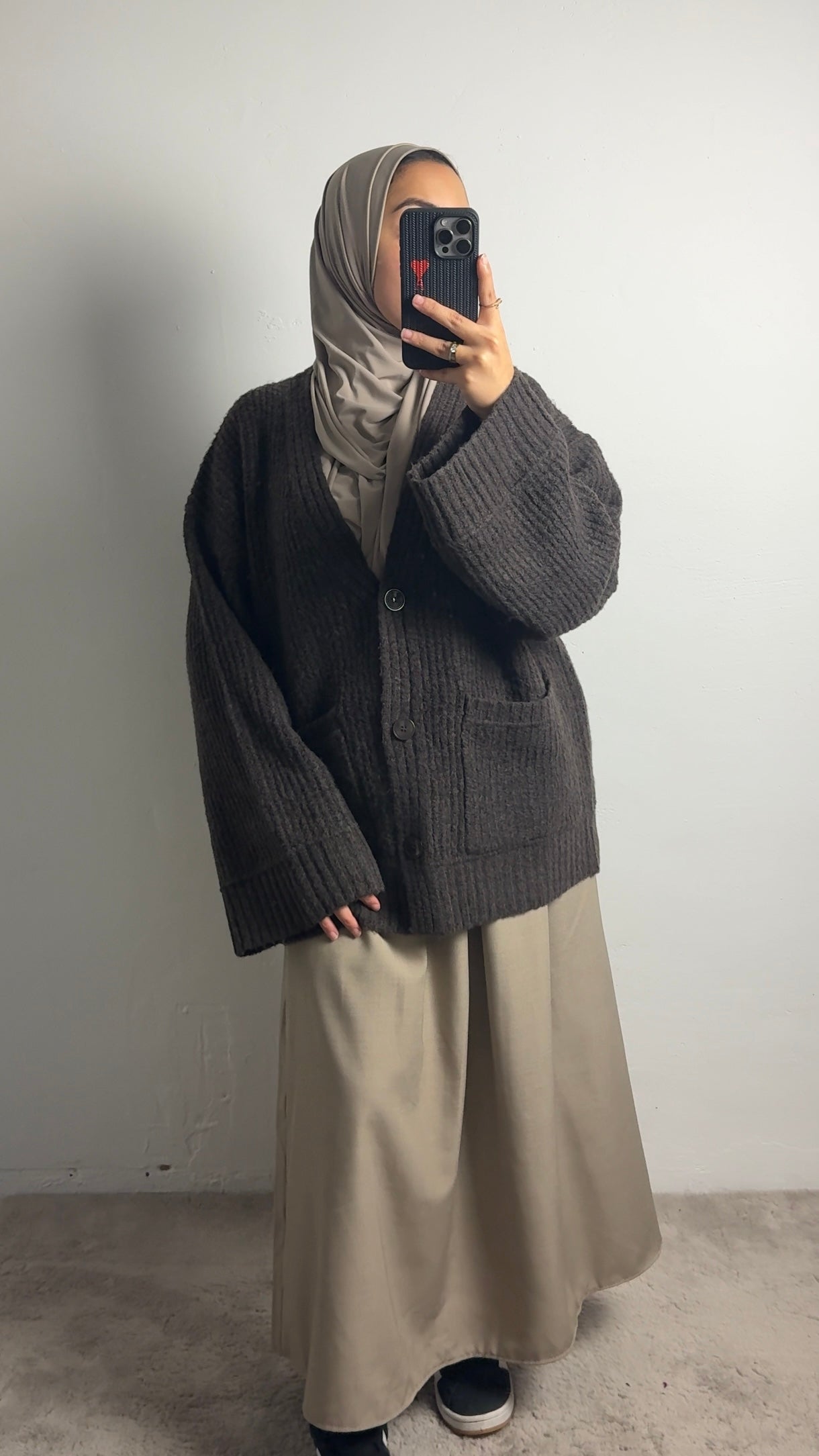 Oversize Cardigan in darkbrown