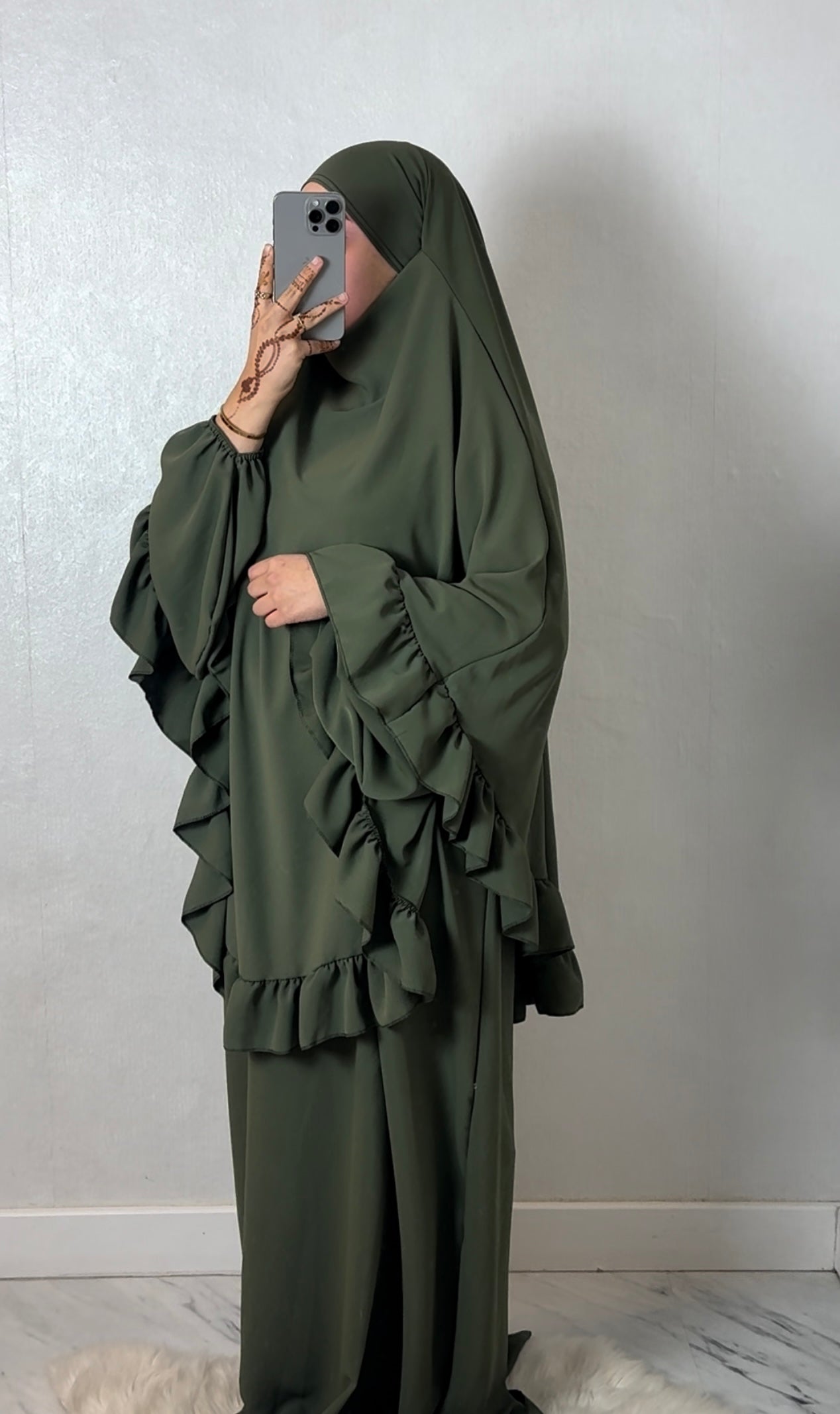 Khimar abaya set - Army