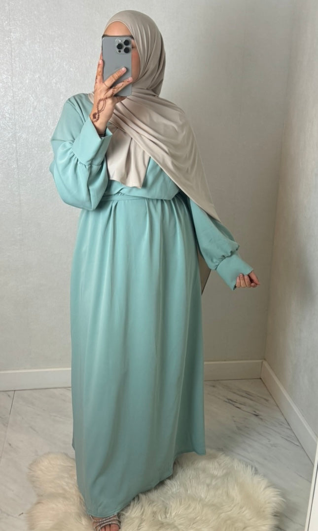 2- piece Dress + Kimono - turquoise blue