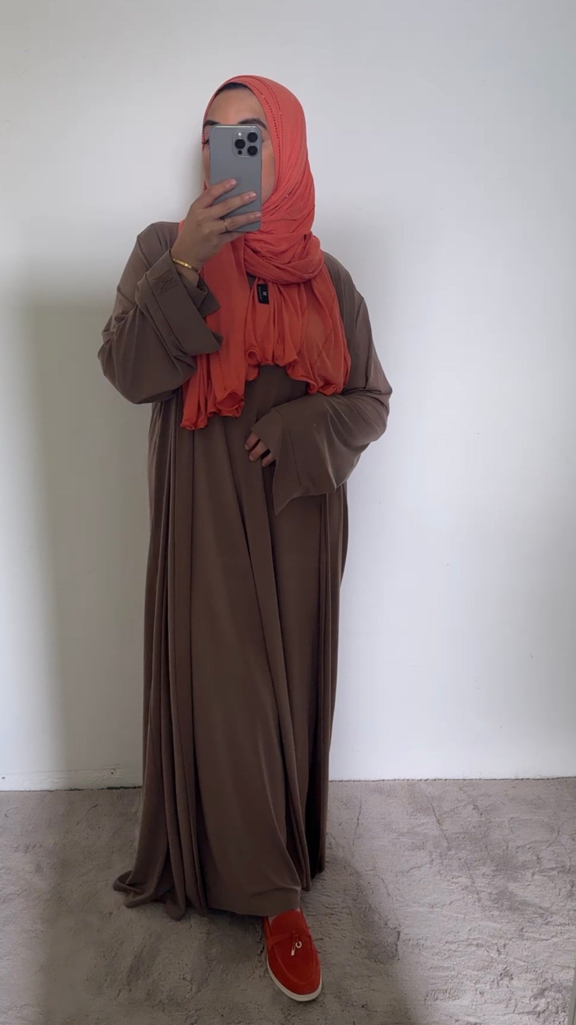 Jersey Abaya – walnut brown